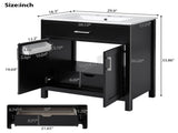 30-Inch Bathroom Vanity with Ceramic Sink and Ample Storage - The Perfect Choice for Small Bathrooms WF530809AAB