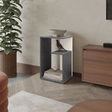 FURNITURE Vega Side Table in melamine with open storage,Onix and White 83083392