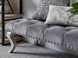 Decor Maxem Tufted Fabric Upholstered Bench Nailhead Trim , Gray T2574P164595
