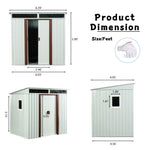 ZUN 6ft x 5ft Outdoor Metal Storage Shed With window White 40346165