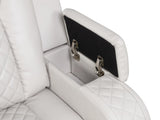 BENZ LED & Power Reclining Loveseat Made With Faux Leather in Ice Beige G150109058