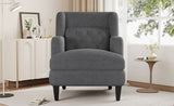 Upholstered Accent Chair Tufted Armchair for Living Room and Bedroom, Dark Grey N763P193158R