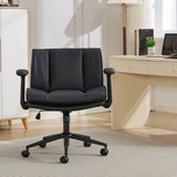 Cross Legged with Flip-Up Armrests Leather, Cross Legged Office on Wheels, Comfy Swivel 94377216