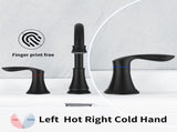 2-Handle 8 inch Widespread Bathroom Sink Faucet Matte Black Lavatory Faucet 3 Hole 360&deg Swivel 07167218