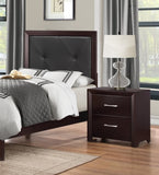 Espresso Finish Contemporary Design 1pc Nightstand of Drawers Silver Tone Pulls Bedroom Furniture B01158485