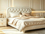 Twin Size Single Upholstered Platform Bed Frame with 46" Tufted Boucle Headboard, Wooden Slat 17376989