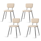 Set of 4 Modern Padded Dining Chairs for Kitchen Bar Office Chair, White 32595938