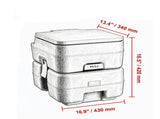 5.3 Gallon Portable Camping Toilet, with 3.2 Gal Flush Tank & Carry Bag, Push-Button Pressurized 48020629