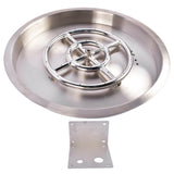 19-inch Recessed Fire Pit Pan Stainless Steel Fire Pit Burner Kit Round Indoor or Outdoor 42593221