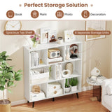 8 Cube Bookcase 3-Tier Modern Storage Organizer with 5 Metal Legs Bookshelves 93527657