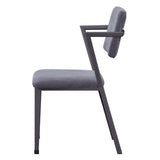 Grey and Gunmetal Open Back Dinning Chairs B062P186531