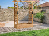 Raised Garden Bed with Trellis, Hanging Roof, Planter Box, Drainage Holes, Vertical Plant Container 08791532