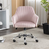Accent chair Modern home office leisure chair with adjustable velvet height and adjustable casters W1521108571