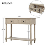 ZUN Series Console Table Traditional Design with Two Drawers and Bottom Shelf 67551365