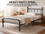 Metal Platform Bed Frame, Classic Iron Art Headboard & Footboard, Stable & Noiseless, 11.9 Inch 03450909