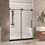 Frameless shower door 56-60 "W x 76" H, 1/4 " Clear Tempered Glass, Explosion Proof Film, W1675P306962