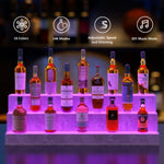 ZUN LED Lighted Liquor Bottle Display Shelf, 37 Inch Bar Display Shelf, DIY Illuminated Bottle Shelf W2178P163236