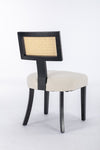 ZUN Heng Ming T back imitation rattan dining chair, linen fabric with adjustment mat, suitable for W212132037