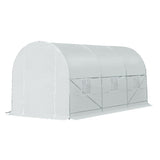 Walk-In Tunnel Greenhouse, Large Garden Hot House Kit with 6 Roll-up Windows & Roll Up Door 15' 7' 22733022