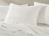 3-Piece Full/Queen Cotton Embroidered Quilt Set,White B035P408347