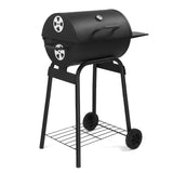 ZUN Charcoal Grills Outdoor BBQ Grill, Barrel Charcoal Grill with Side Table and Wheels, for Outdoor 49876379