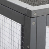 Spacious wooden cat cage with waterproof roof with adjustable pedals suitable - gray black W2181P151919