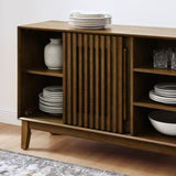 47.3" Sideboard Buffet Cabinet with Storage, Farmhouse Fluted Sideboard with 2 Doors & Solid Wood W1801P288503