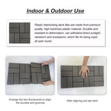 Wood Plastic Composite Deck Tiles Set of 20pcs, Composite Decking Resist Rust, Water, Weather, W2805P205353