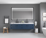 84in. W x 48in. H Oversized Rectangular Black Framed LED Mirror Anti-Fog Dimmable Wall Mount W1272112588