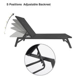 ZUN NEW Outdoor Chaise Lounge Chair,Five-Position Adjustable Aluminum Recliner,All Weather For W419P147374