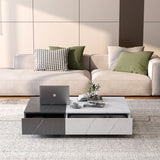 Modern style black and white coffee table with two storage spaces W1320P193296