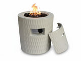 26" Propane Fire Pit, Outdoor Gas Patio Fire Pit 40,000 BTU, Cylindrical Concrete Fire Pit with W5727P465776
