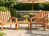 Natural Finish Acacia Wood Adirondack Chair, Ergonomic Backrest & Extra Armrests Heavy Duty Outdoor 50994470