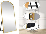 56"x21" Arched Full Length Mirror Freestanding Full Body Floor Mirror, Gold 45394219
