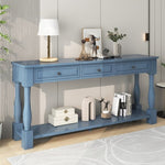 ZUN Console Table 63" Long Console Table with Drawers and Shelf for Entryway, Hallway, Living Room 60562639