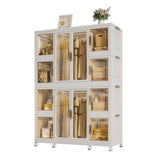 ZUN Portable Wardrobe Closet Storage Organizer for Clothes,Clothes Dresser,12 Magnetic Doors-12 Cubes & W2699P184784