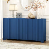 U_STYLE Sophisticated 4-Door Sideboard Adorned with Intricate Linear Accents and Luxurious N711P247438V