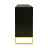 TREXM Modern sideboard with Four Doors, Metal handles & Legs and Adjustable Shelves Kitchen Cabinet WF295368AAB