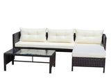Outdoor patio Furniture sets 3 piece Conversation set wicker Ratten Sectional Sofa With Seat W209P162639