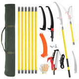 26ft Manual Pole Saw, Lightweight Tree Trimmers Long Handle Pruner Set, Sharp Steel Blade and 19106313
