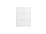 Shoe Cabinet for Entryway, White Narrow Shoe Storage Cabinet Flip Down Shoe Rack Wood 3 Tier Shoe 58259899