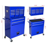 ZUN High Capacity Rolling Tool Chest with Wheels and Drawers, 8-Drawer Tool Storage Cabinet--BLUE 57463151