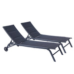 ZUN 2-Piece Set Outdoor Patio Chaise Lounge Chair, Five-Position Adjustable Metal Recliner, All Weather W41958337