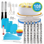 ZUN Aluminium Cake Decorating Kits Supplies,108Pcs Cake Decorating Supplies Kit Revolving Cake Table 26749383