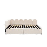 Full Size Upholstered Daybed with 2 Drawers, Velvet Sofabed with Soft Fabric Headboard, No N733P194901A