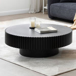 ZUN 31.49'' Nesting Round Wood Coffee table for Apartment, Modern Living Room Coffee Table with Sturdy W876P243950