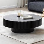 ZUN 31.49'' Nesting Round Wood Coffee table for Apartment, Modern Living Room Coffee Table with Sturdy W876P147627