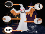 12ft 4pcs LED Lights Giant Scary Ghost Flames and Flashing Red Eyes Inflatable Halloween Decoration 63244096
