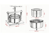 1.45 Gal/5L Manual Fruit Wine Press, Dual Stainless Steel Barrels with Triangular Handle, for Apple, 80528198