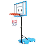 PVC Transparent Board Basket Frame Adjustable 115-135cm Poolside Basketball Hoop Blue 06950291
